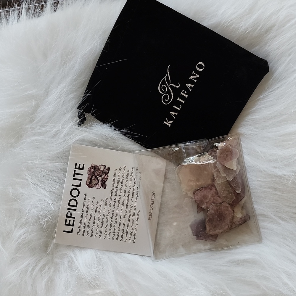 Natural lepidolite raw pieces from Kalifano